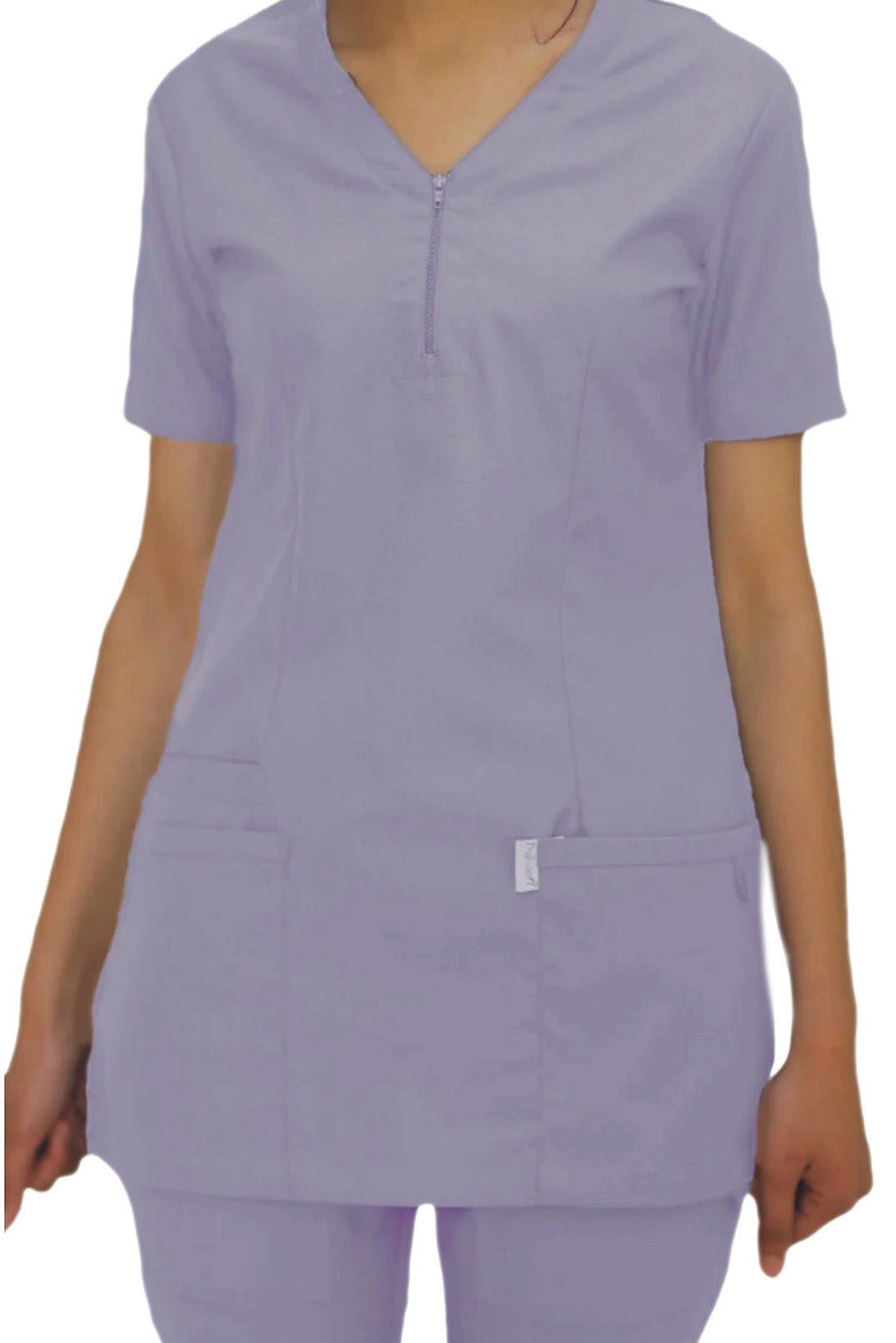 PROFESSIONAL FEMALE ZIPPER OSLO SCRUB SUIT / V-NECK MEDICAL SCRUB SUIT