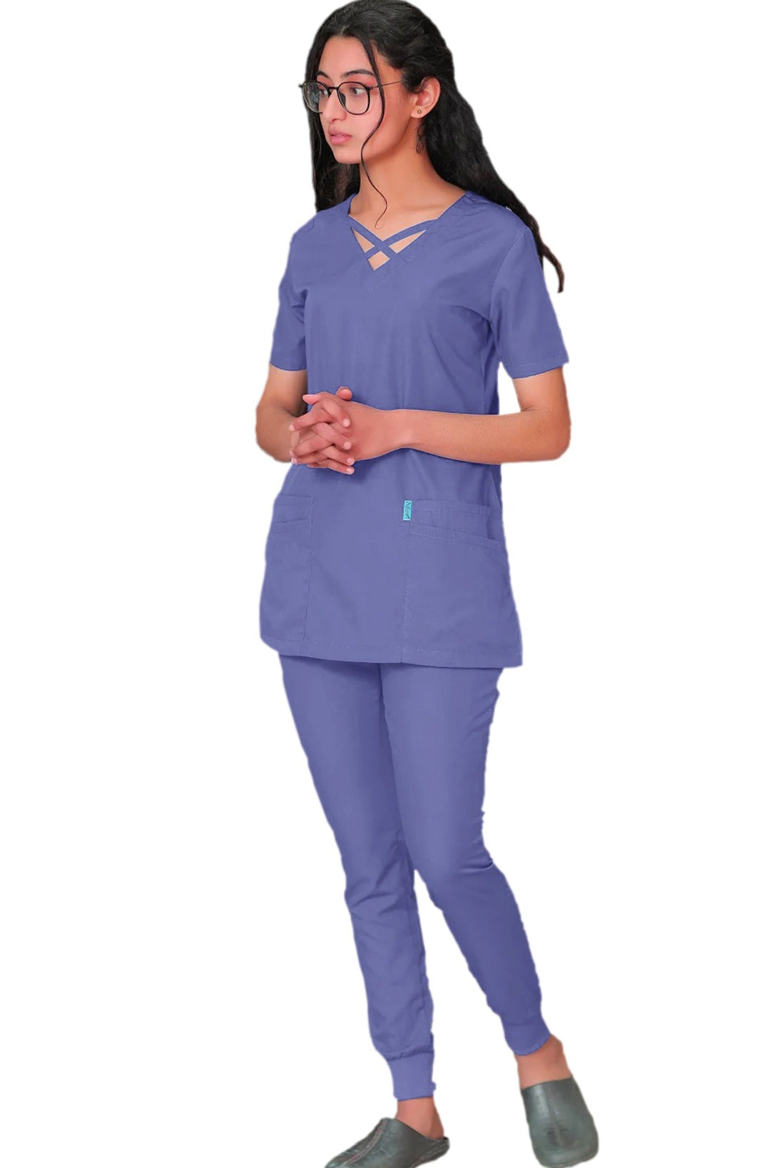 PROFESSIONAL FEMALE CROSS LONDON SCRUB SUIT / CRISS CROSS V-NECK CROSS LONDON SCRUB SUIT