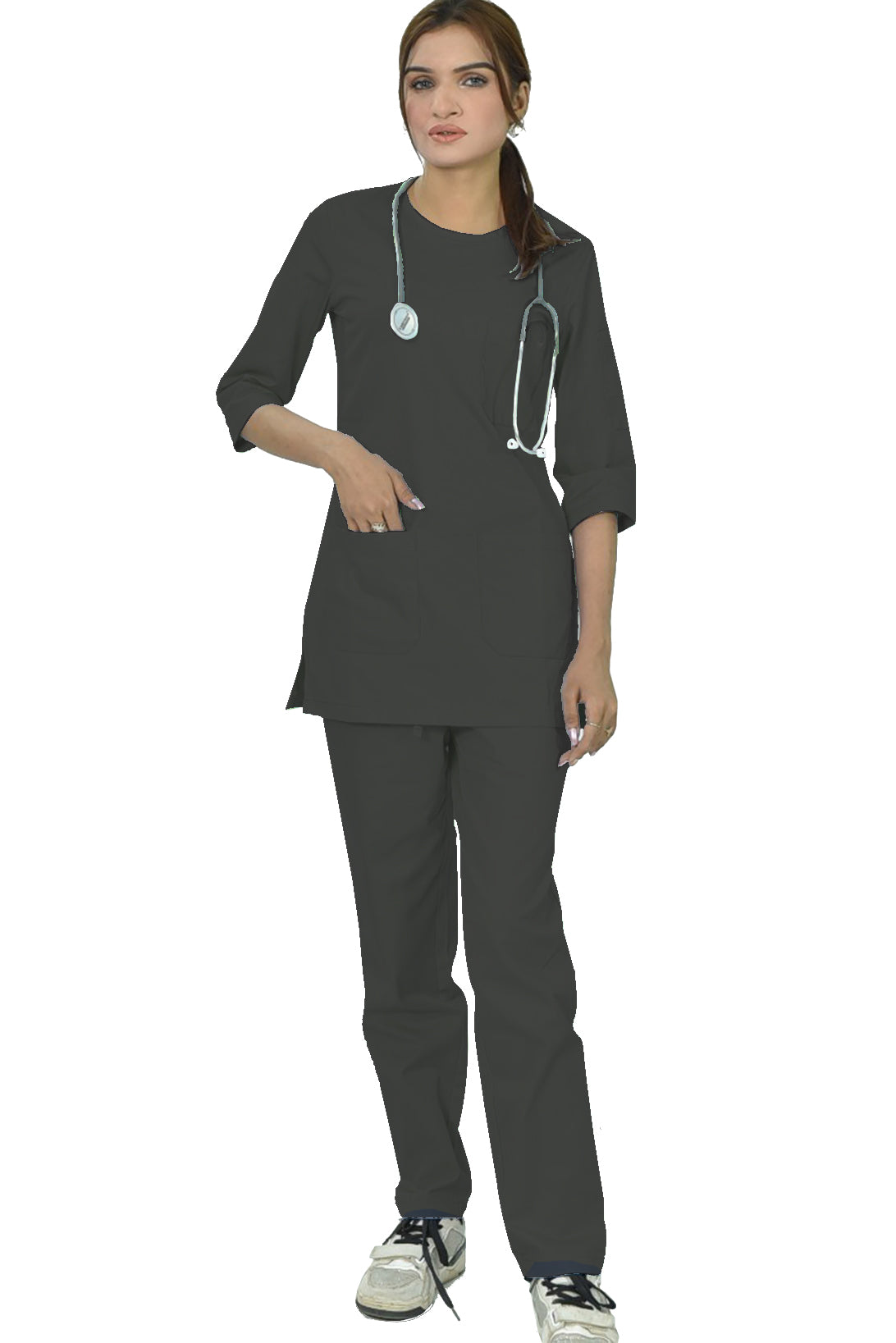PROFESSIONAL FEMALE SALIMA SCRUB SUIT / ROUND NECK QUARTER SLEEVE SALIMA SCRUB SUIT
