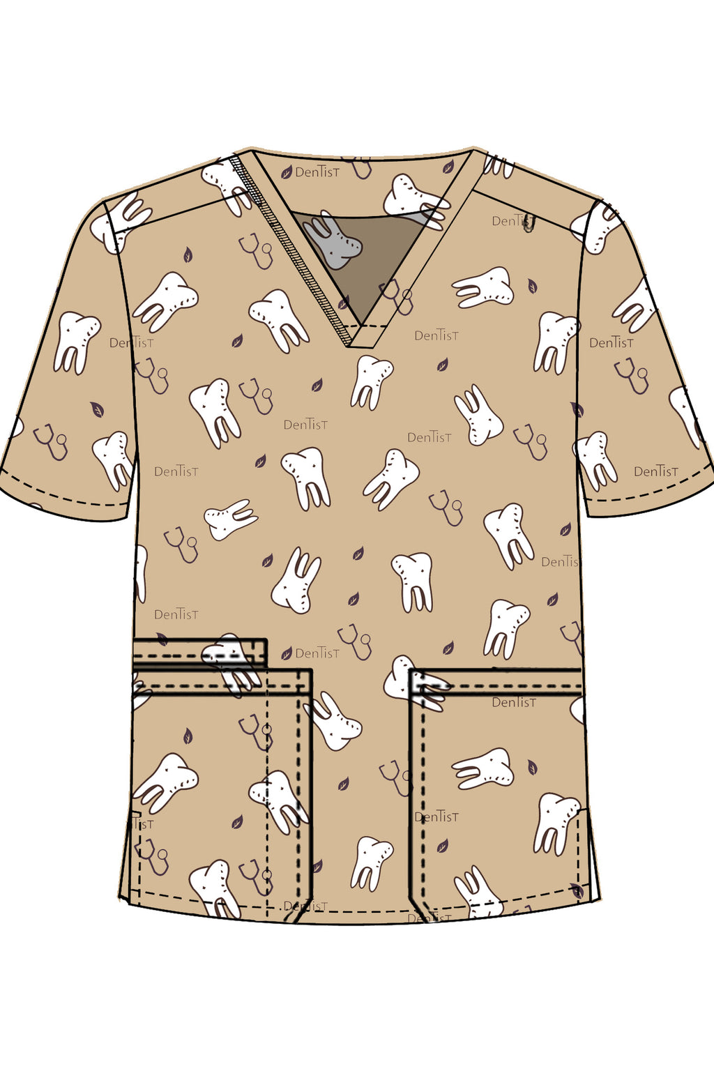 PROFESSIONAL UNISEX PRINTED SCRUB TOP / PLAYFUL PRINTS SCRUB TOP
