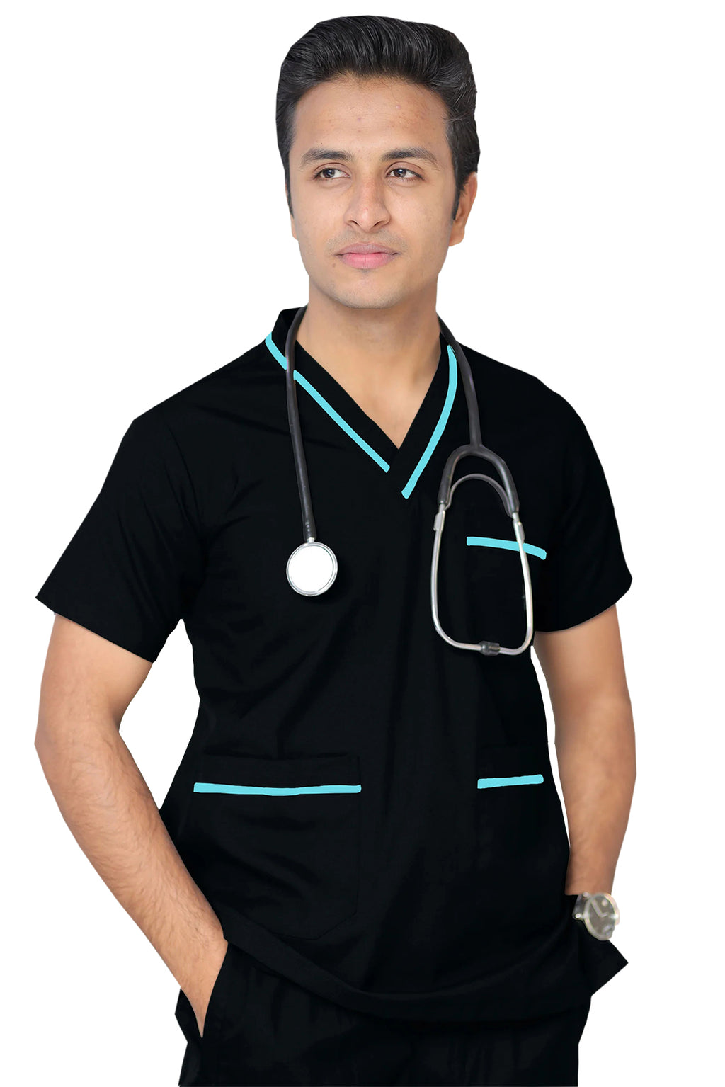 PROFESSIONAL UNISEX DUBAI SCRUB SUIT / V- NECK TOP SIZE INDICATOR DUBAI SCRUB SUIT