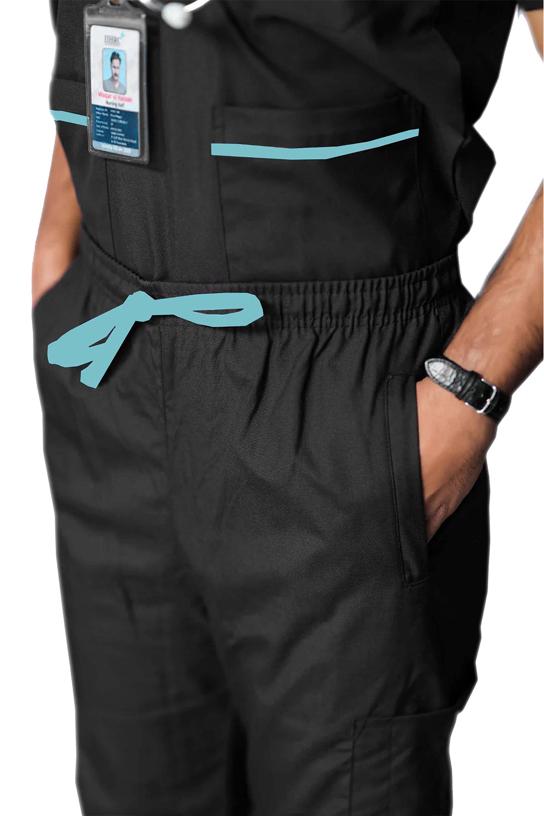 PROFESSIONAL UNISEX DUBAI SCRUB SUIT / V- NECK TOP SIZE INDICATOR DUBAI SCRUB SUIT