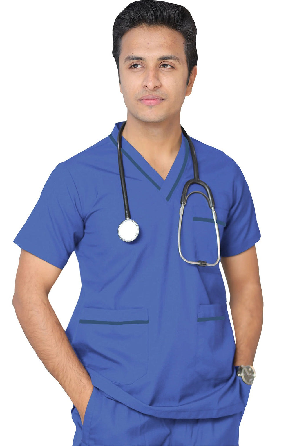 PROFESSIONAL UNISEX DUBAI SCRUB SUIT / V- NECK TOP SIZE INDICATOR DUBAI SCRUB SUIT