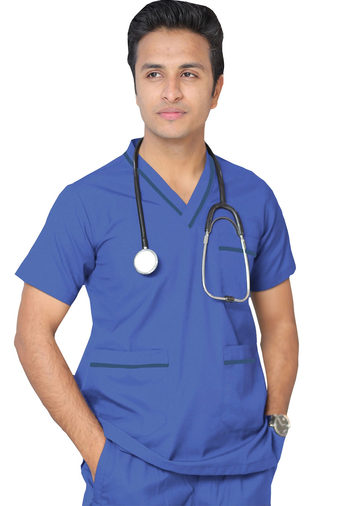 PROFESSIONAL UNISEX DUBAI SCRUB SUIT / V- NECK TOP SIZE INDICATOR DUBAI SCRUB SUIT