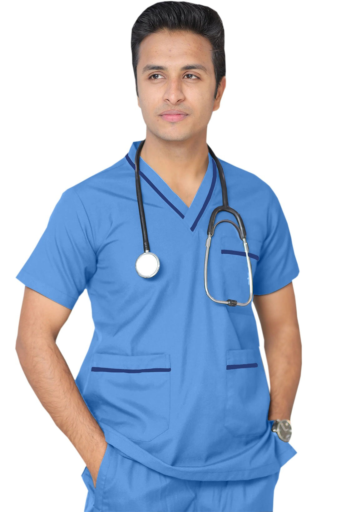 PROFESSIONAL UNISEX DUBAI SCRUB SUIT / V- NECK TOP SIZE INDICATOR DUBAI SCRUB SUIT