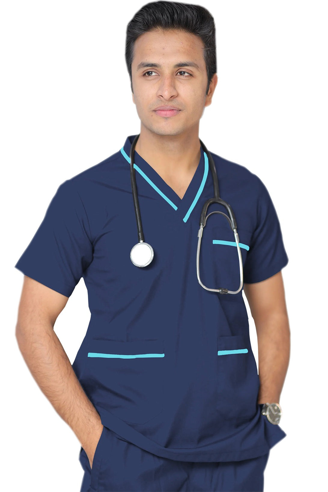 PROFESSIONAL UNISEX DUBAI SCRUB SUIT / V- NECK TOP SIZE INDICATOR DUBAI SCRUB SUIT