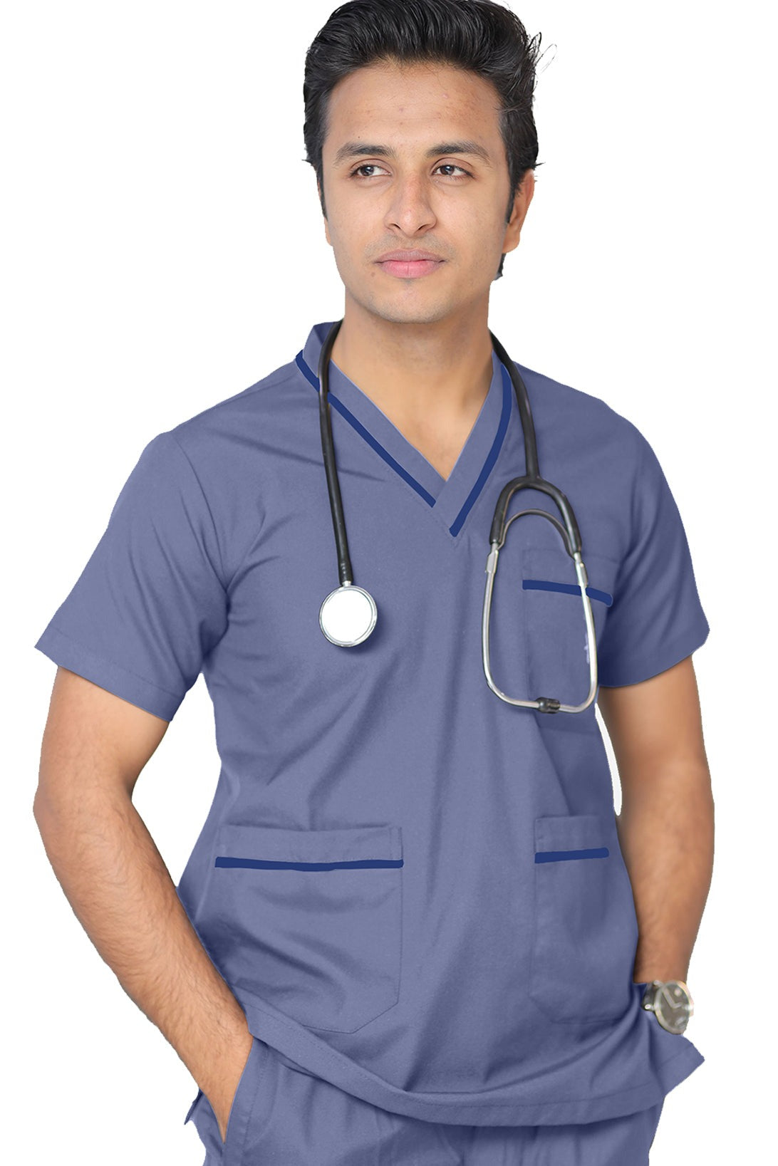 PROFESSIONAL UNISEX DUBAI SCRUB SUIT / V- NECK TOP SIZE INDICATOR DUBAI SCRUB SUIT