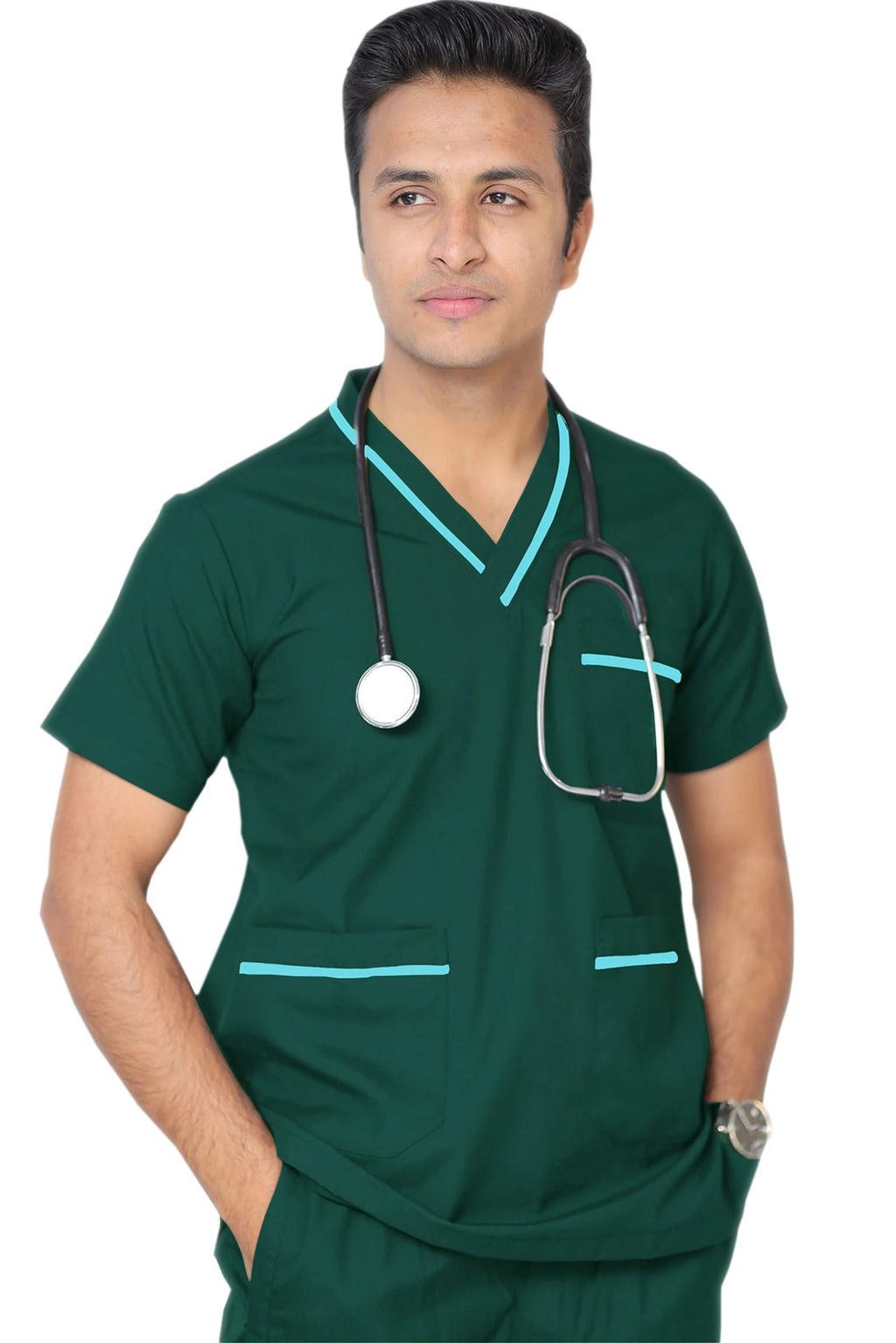 PROFESSIONAL UNISEX DUBAI SCRUB SUIT / V- NECK TOP SIZE INDICATOR DUBAI SCRUB SUIT