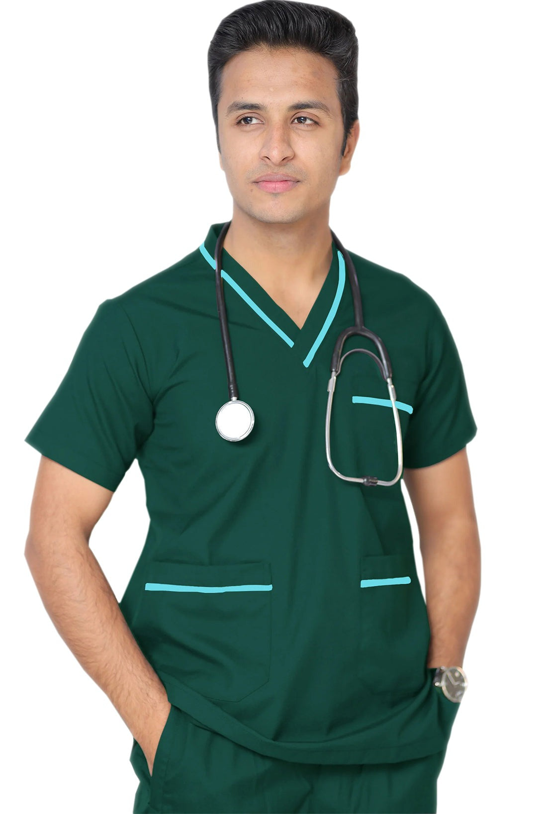PROFESSIONAL UNISEX DUBAI SCRUB SUIT / V- NECK TOP SIZE INDICATOR DUBAI SCRUB SUIT