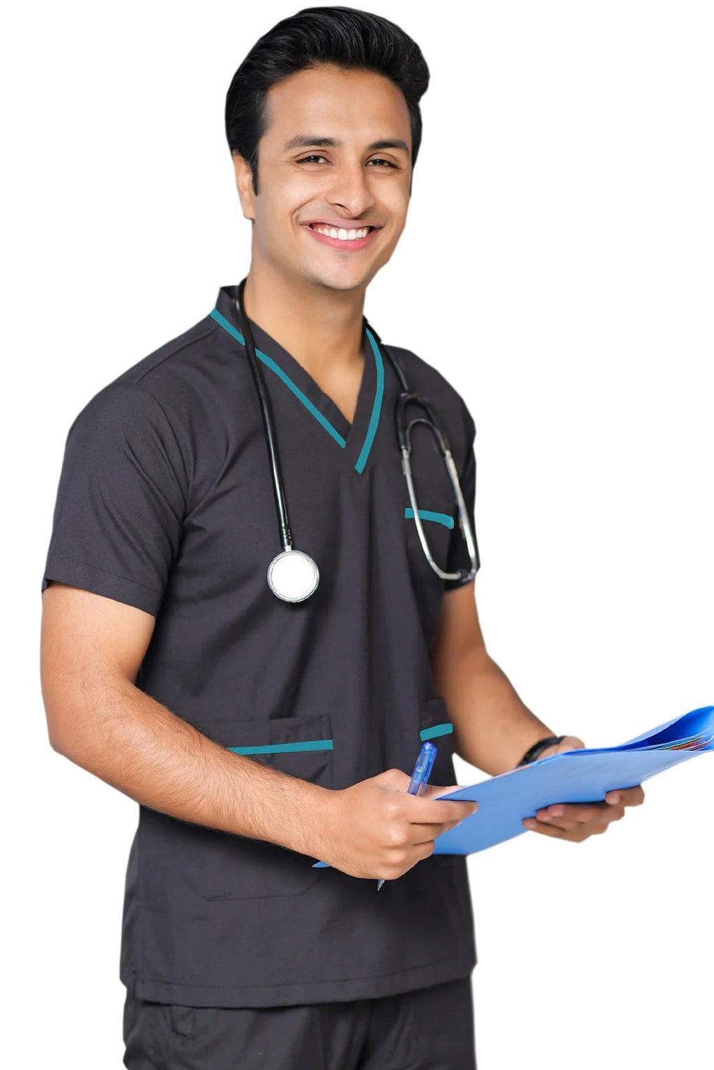 PROFESSIONAL UNISEX DUBAI SCRUB SUIT / V- NECK TOP SIZE INDICATOR DUBAI SCRUB SUIT