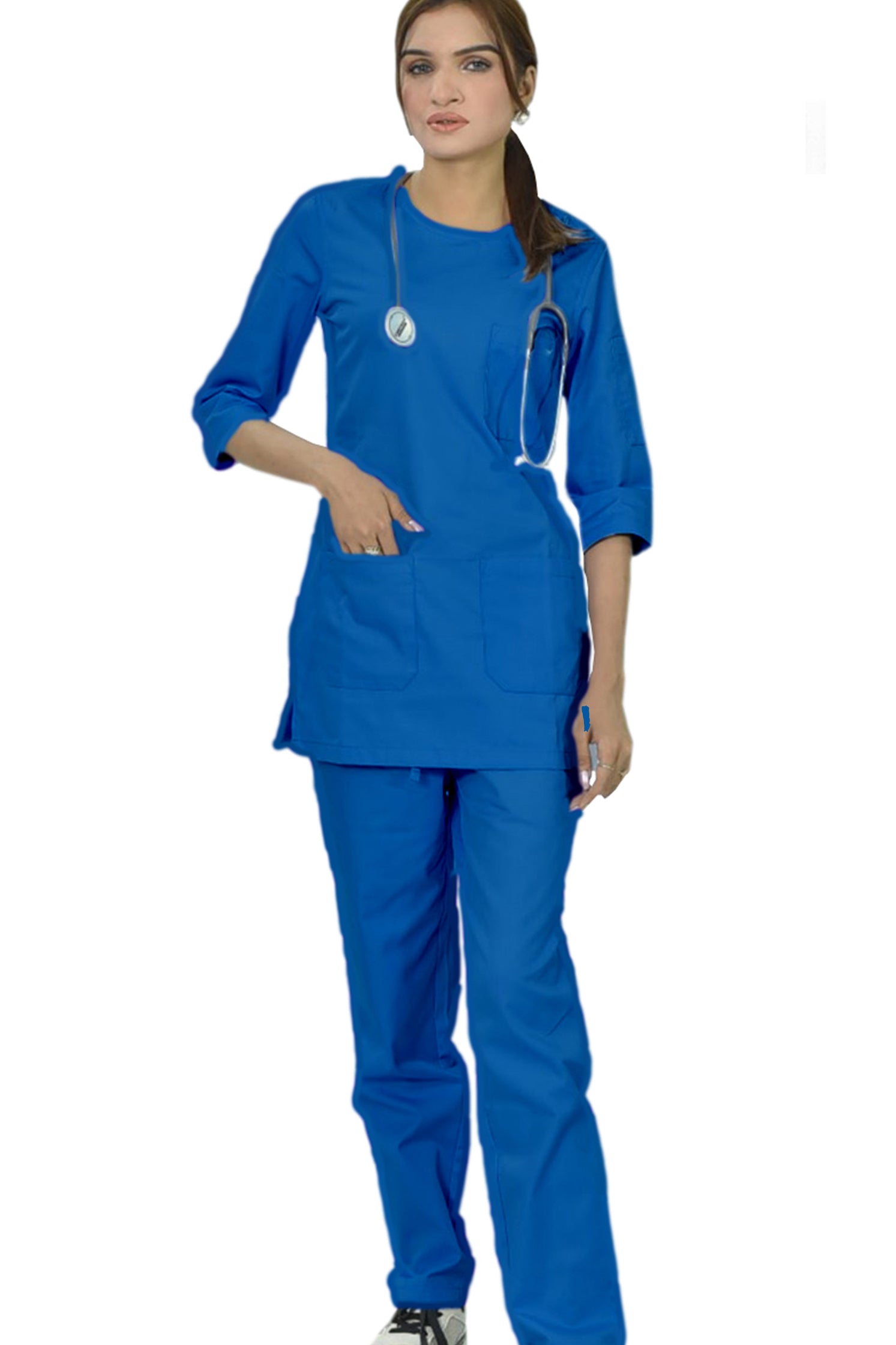 PROFESSIONAL FEMALE SALIMA SCRUB SUIT / ROUND NECK QUARTER SLEEVE SALIMA SCRUB SUIT