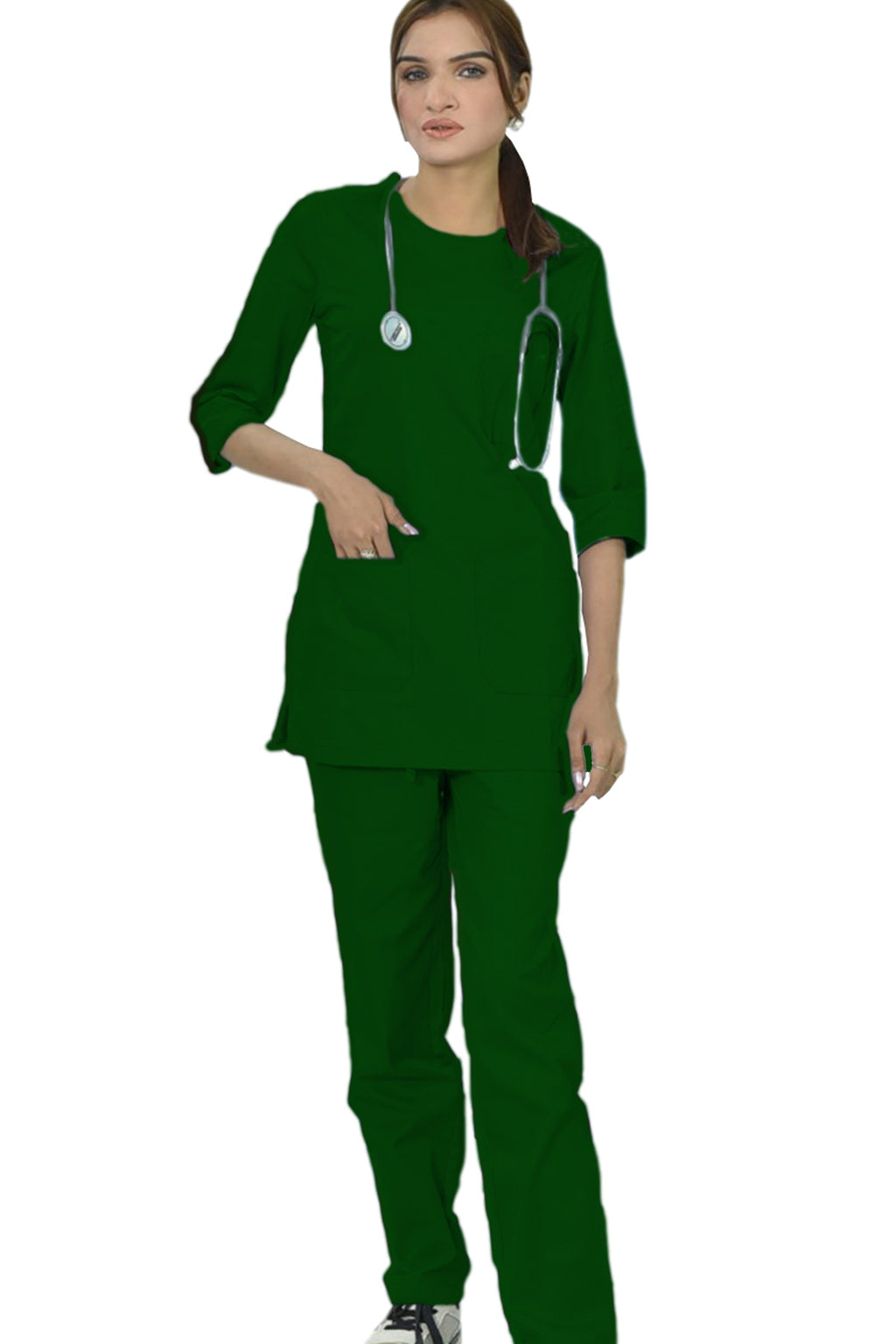 PROFESSIONAL FEMALE SALIMA SCRUB SUIT / ROUND NECK QUARTER SLEEVE SALIMA SCRUB SUIT