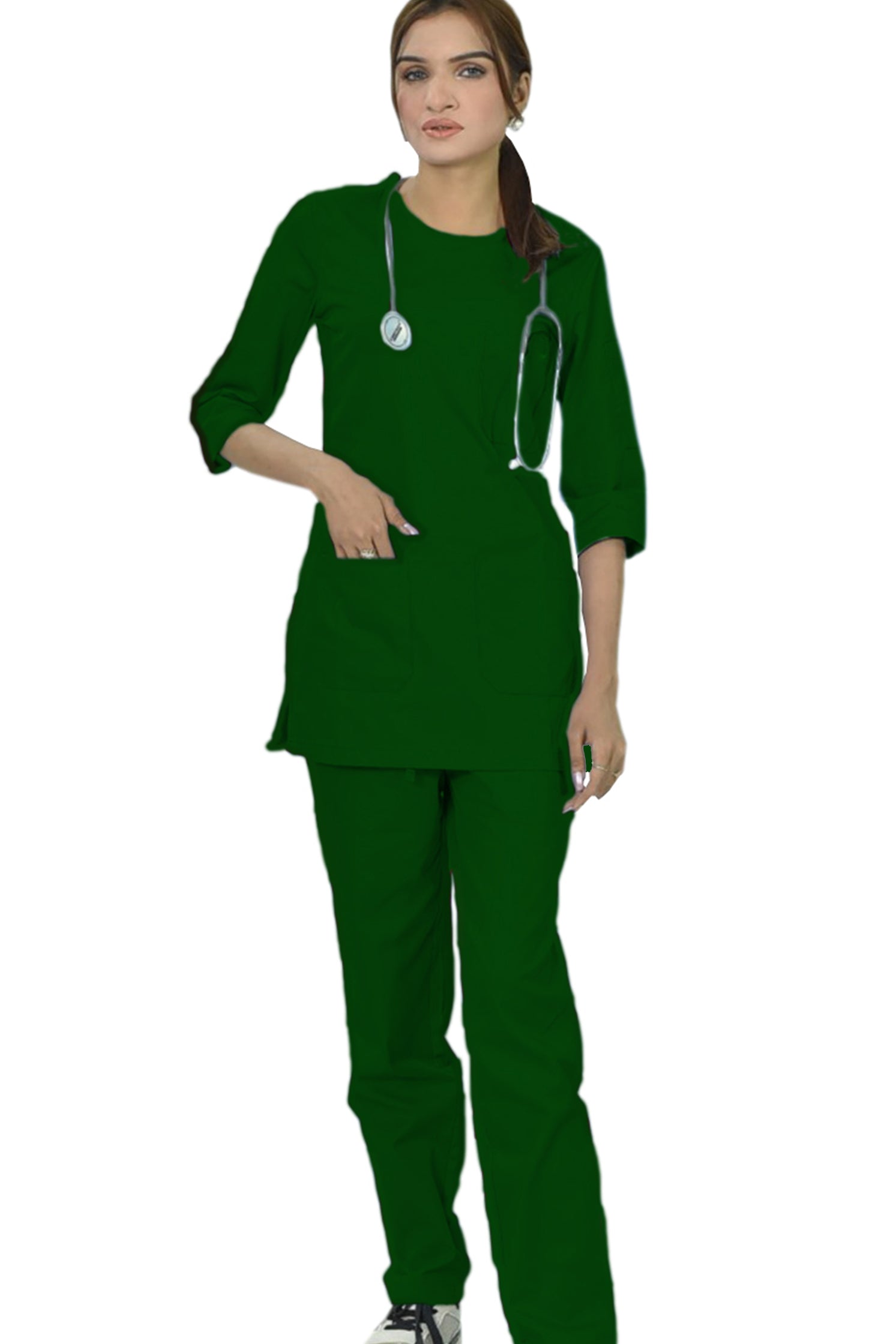 PROFESSIONAL FEMALE SALIMA SCRUB SUIT / ROUND NECK QUARTER SLEEVE SALIMA SCRUB SUIT