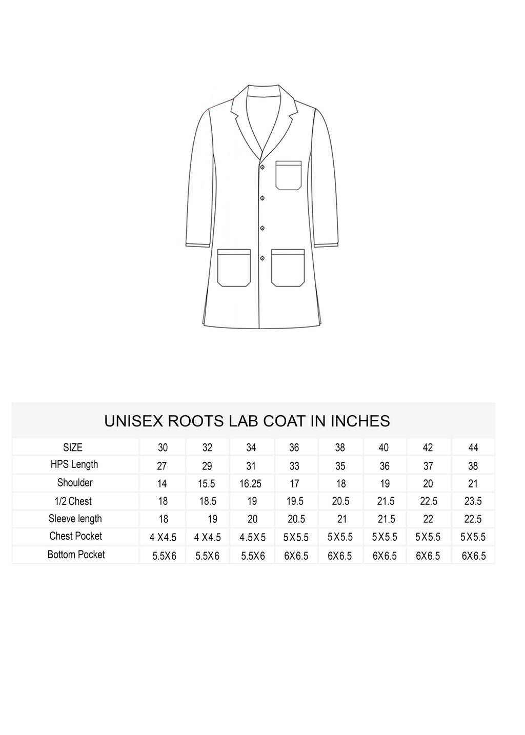ROOTS UNISEX LAB COAT WITH RMS LOGO