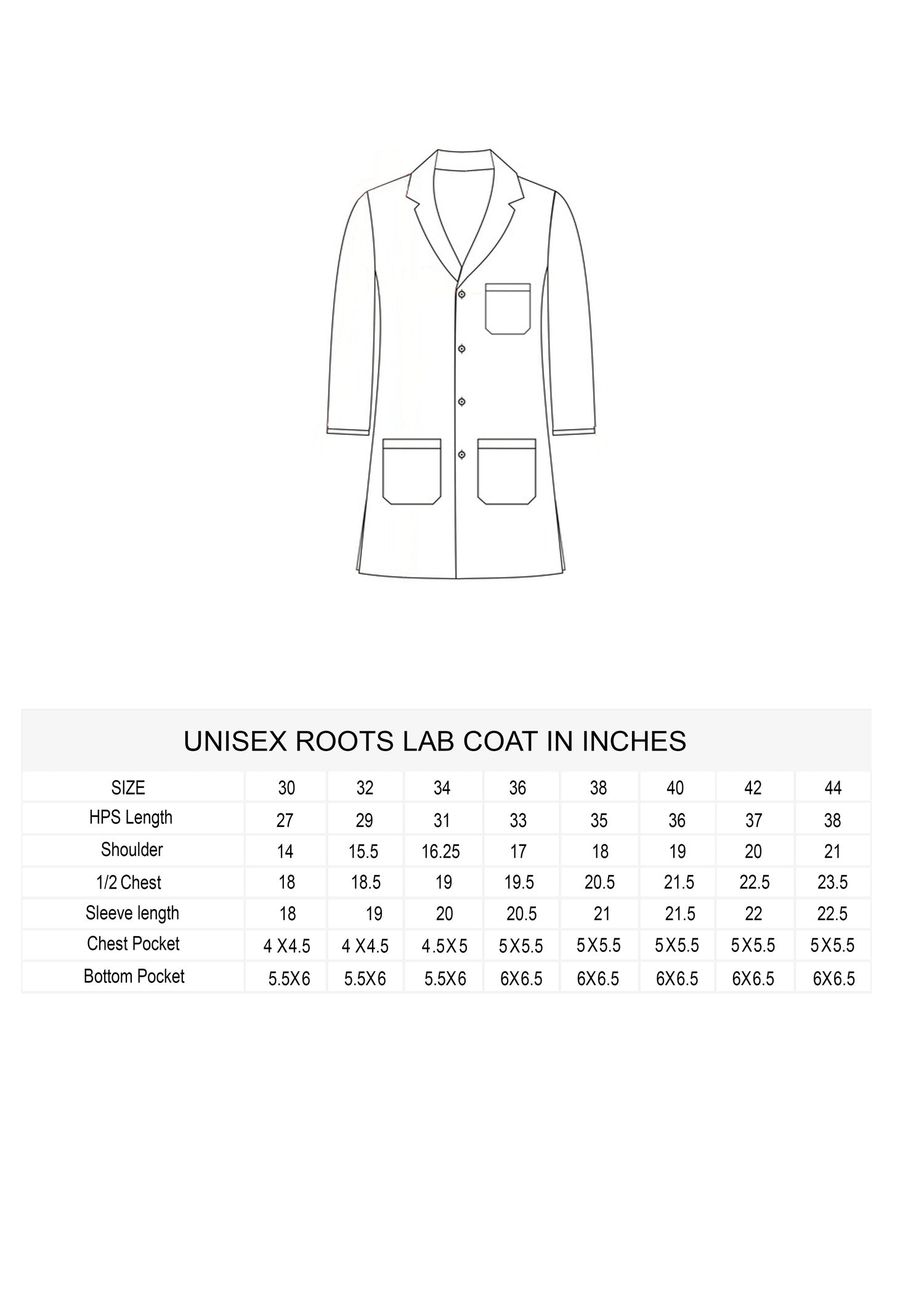 ROOTS UNISEX LAB COAT WITH RMS LOGO