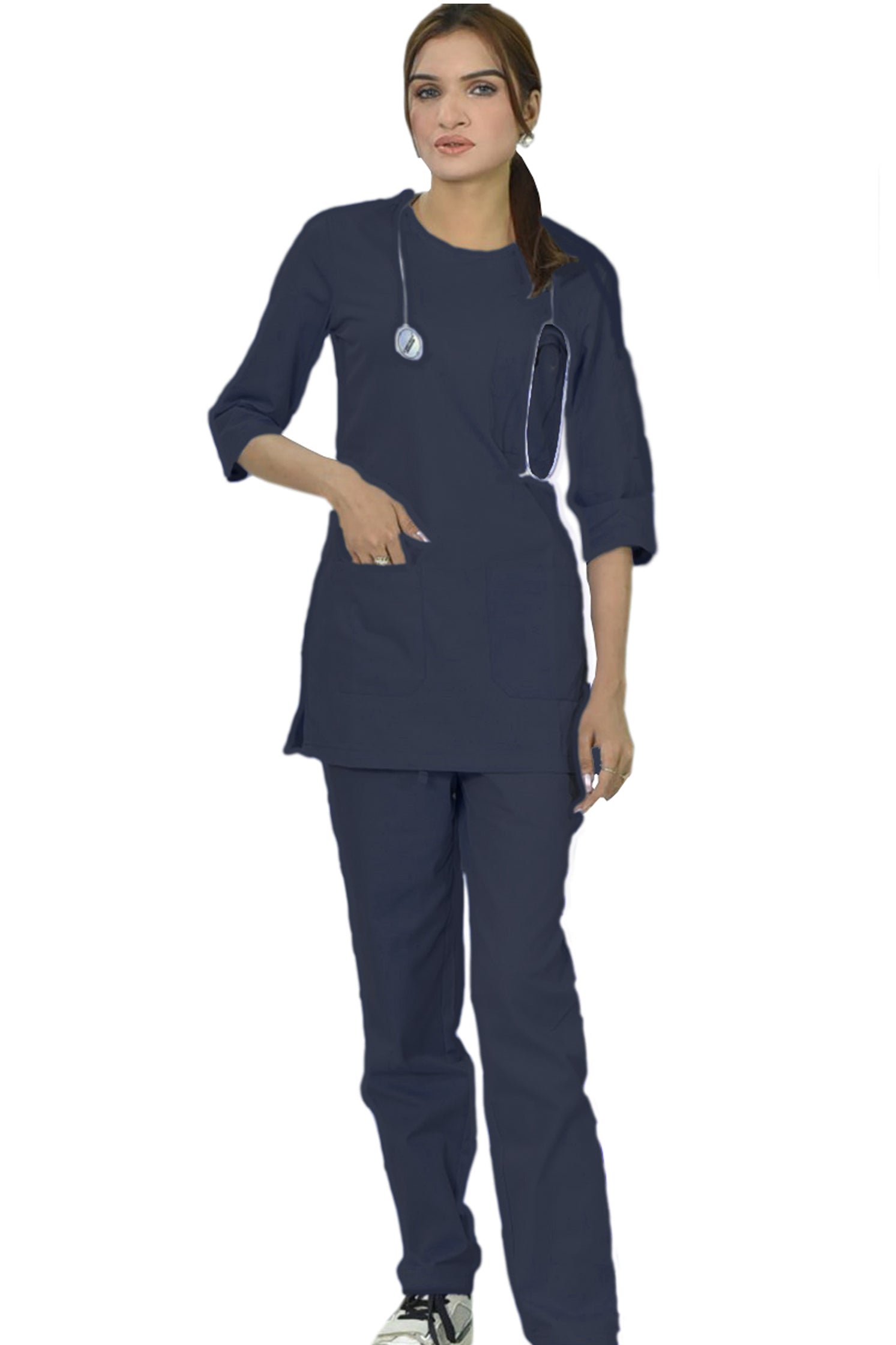 PROFESSIONAL FEMALE SALIMA SCRUB SUIT / ROUND NECK QUARTER SLEEVE SALIMA SCRUB SUIT