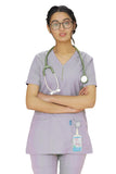 PROFESSIONAL FEMALE ZIPPER OSLO SCRUB SUIT / V-NECK MEDICAL SCRUB SUIT