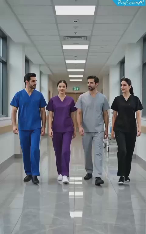 PROFESSIONAL UNISEX MILANO SCRUB SUIT / FUNCTIONAL V-NECKLINE MILANO SCRUB SUIT