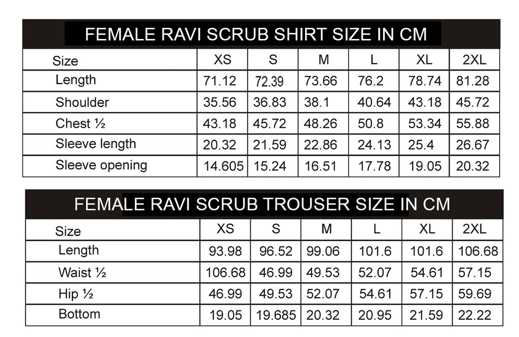 PROFESSIONAL FEMALE RAVI SCRUB SUIT / RAVI ACTIVEFLEX SCRUB SUIT