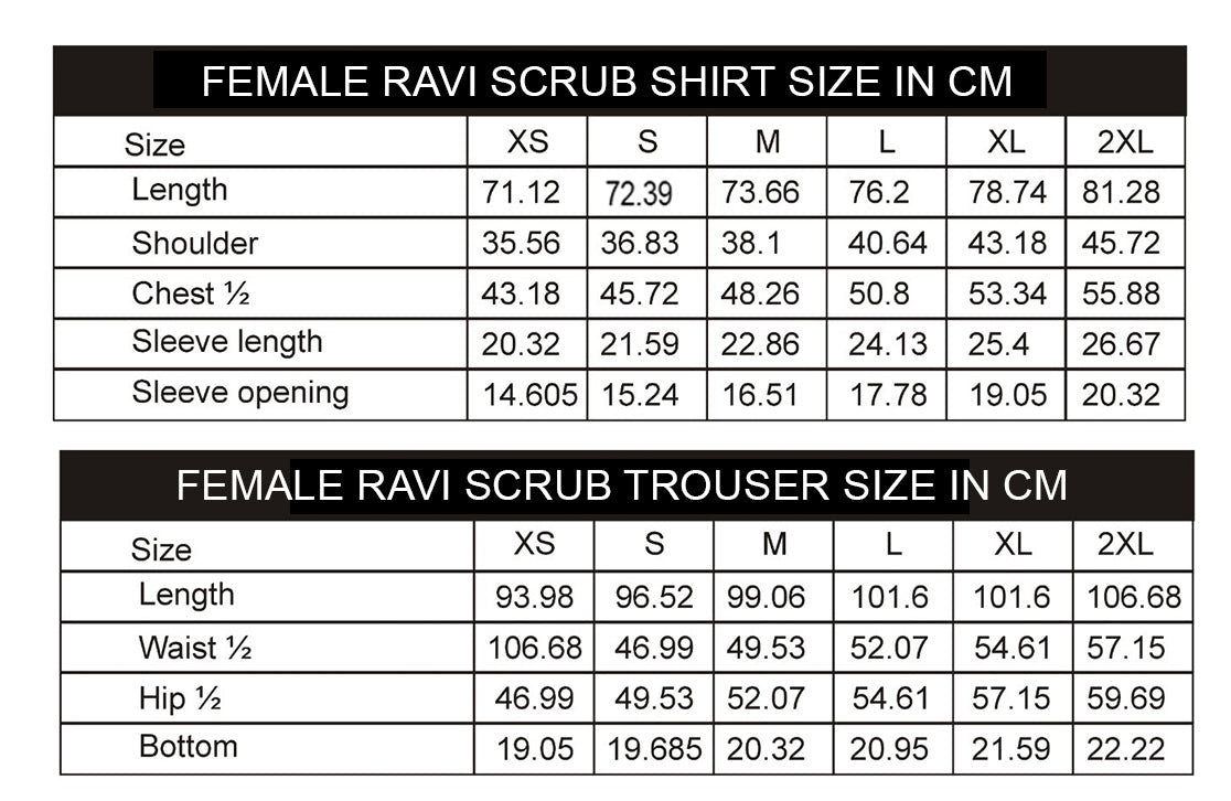 PROFESSIONAL FEMALE RAVI SCRUB SUIT / RAVI ACTIVEFLEX SCRUB SUIT