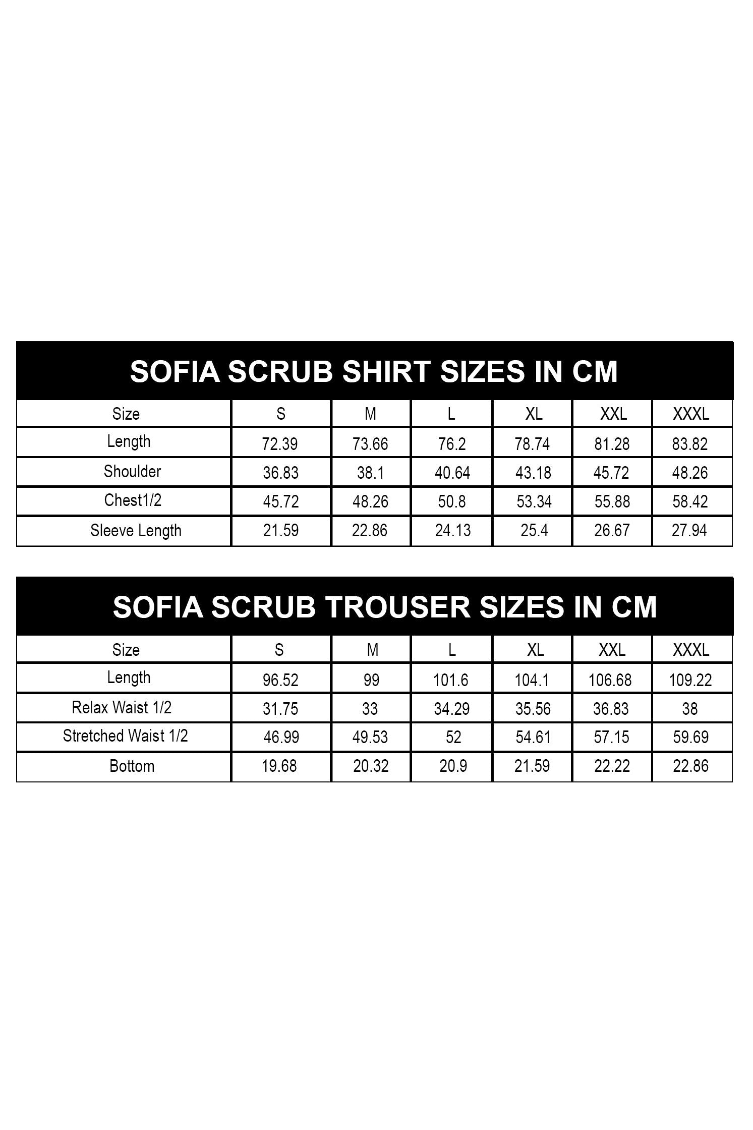 PROFESSIONAL FEMALE SOFIA SCRUB SUIT / SHORT LENGTH SLEEK SOFIA SCRUB SUIT