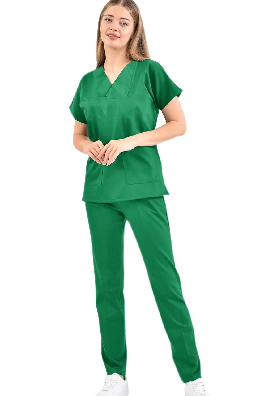 UNISEX & REVERSIBLE V OVERLAP NECK SWISS STYLE SCRUB SUIT