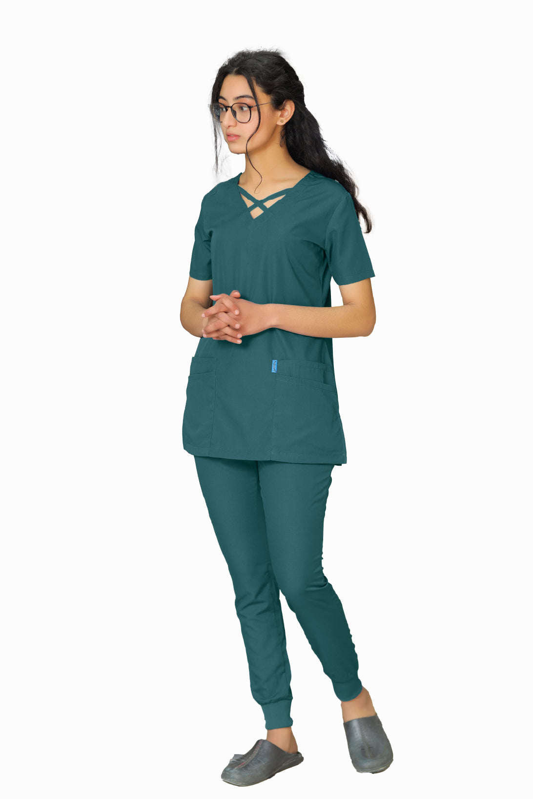 PROFESSIONAL FEMALE CROSS LONDON SCRUB SUIT / CRISS CROSS V-NECK CROSS LONDON SCRUB SUIT