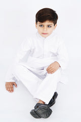 BOYS SUIT WHITE WITH EMB