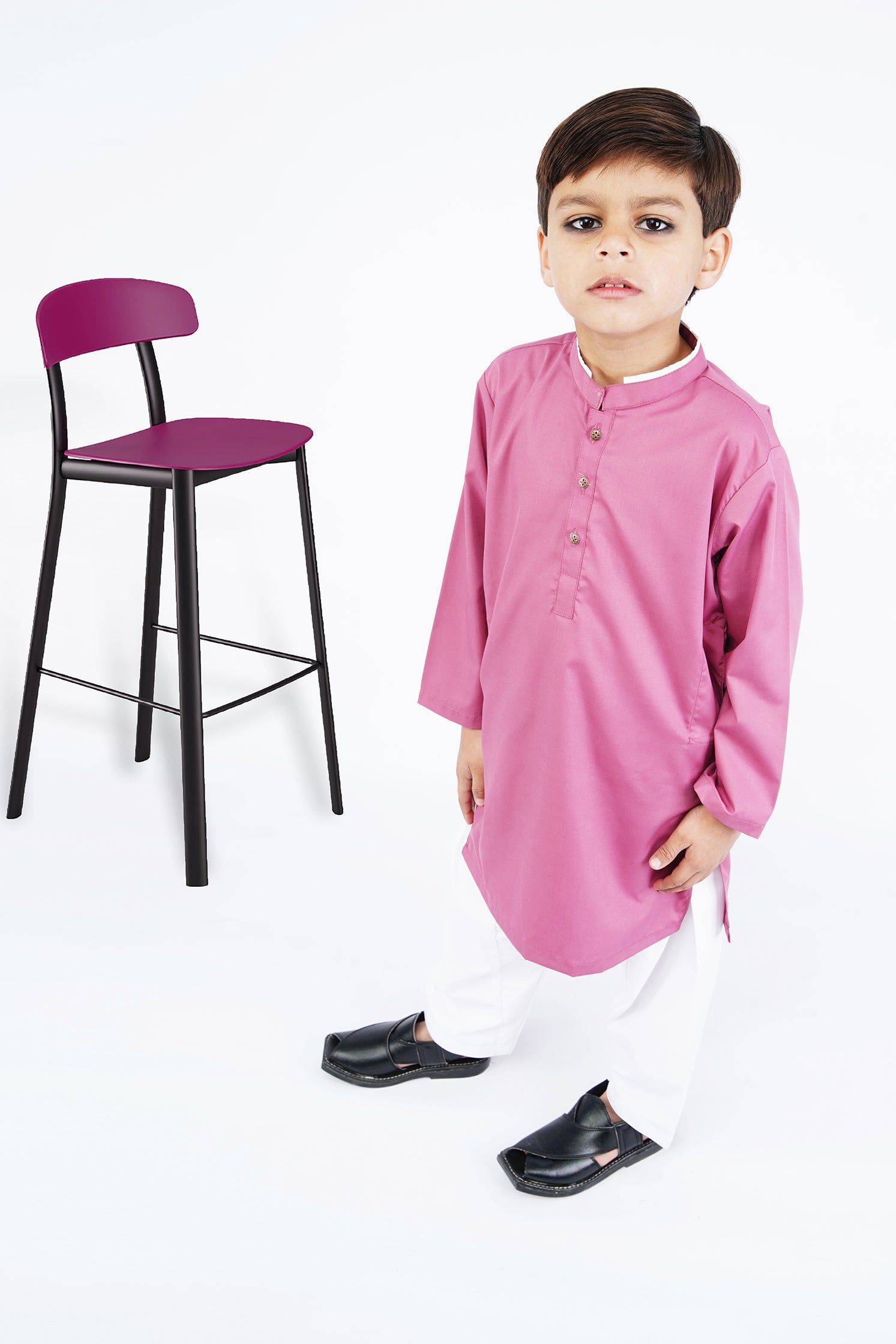BOYS PINK AND WHITE KAMEEZ SHALWAR