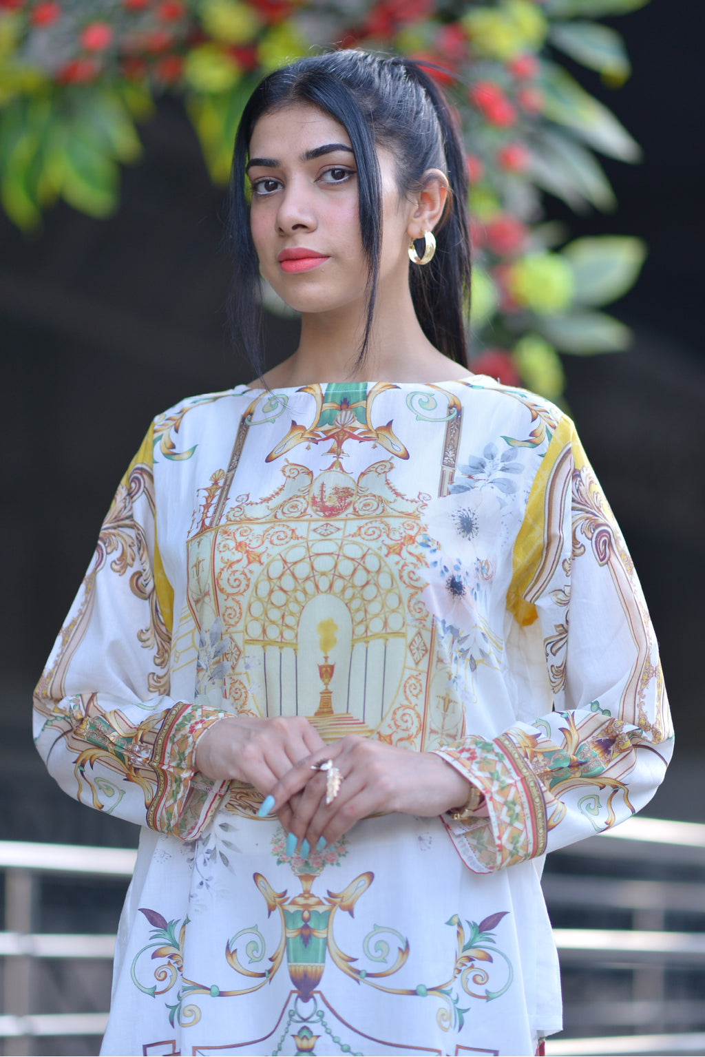 DIGITAL PRINTED SHIRT YELLOW WHITE