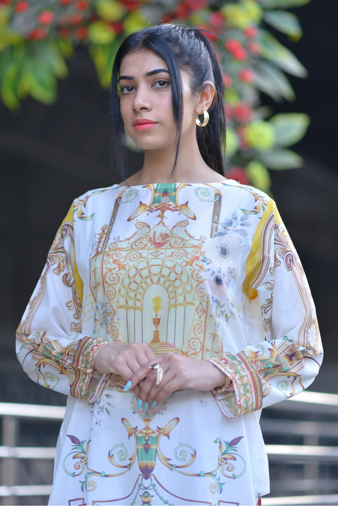 DIGITAL PRINTED SHIRT YELLOW WHITE