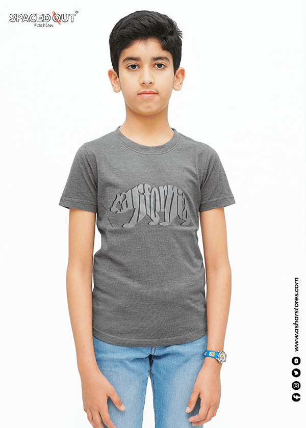 KIDS T-SHIRT BEAR CHARCOAL