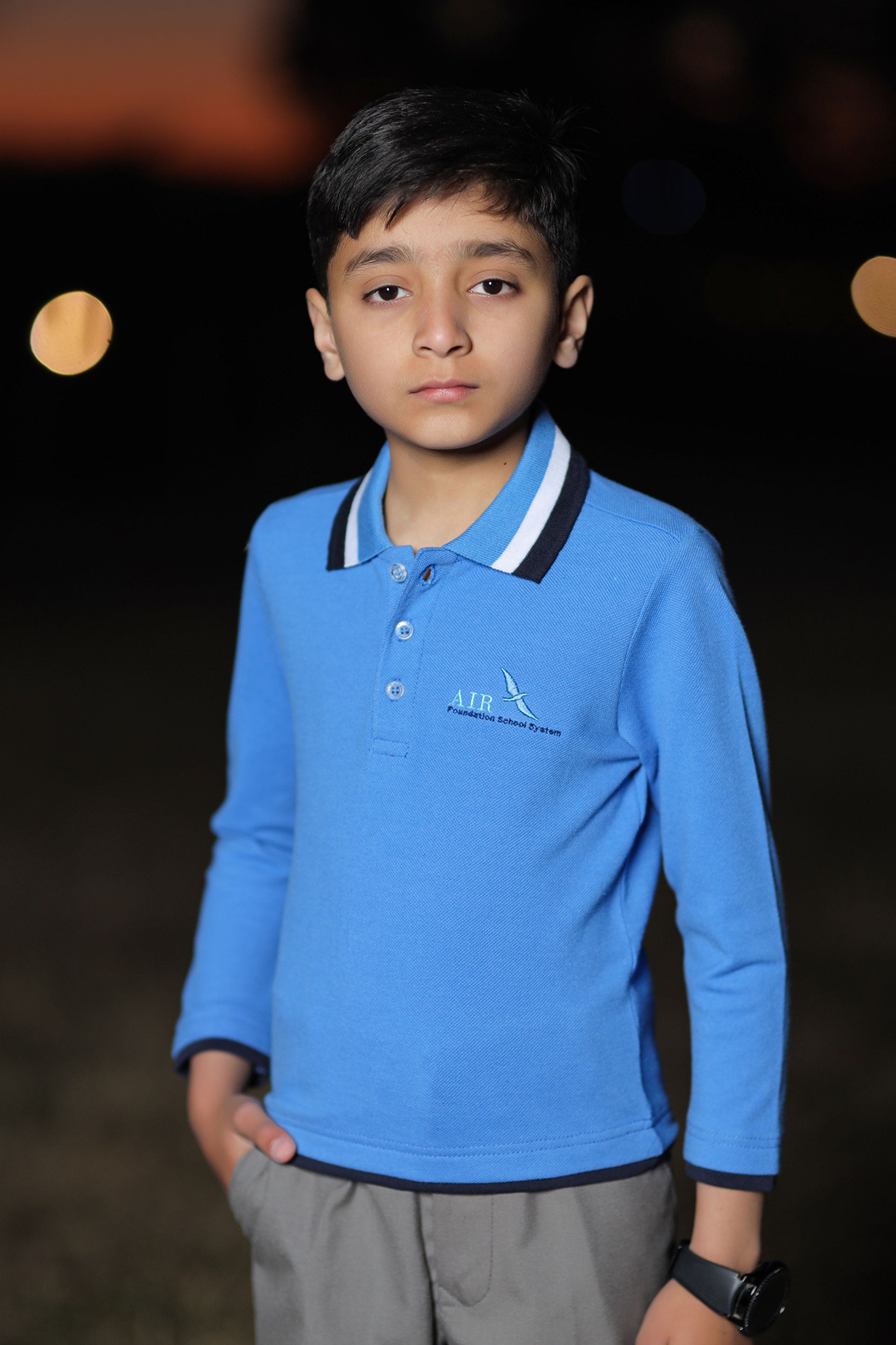 POLO SHIRT BLUE F.S FOR BOYS AIR FOUNDATION