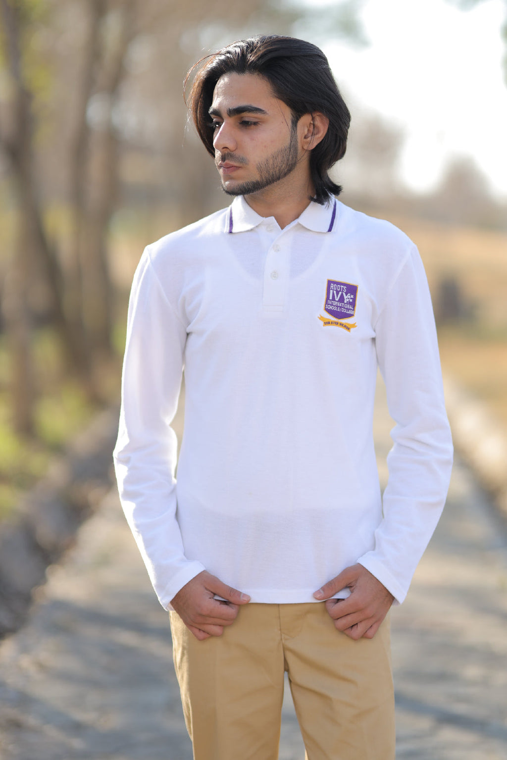 POLO SHIRT WHITE LOGO ROOTS IVY F/S