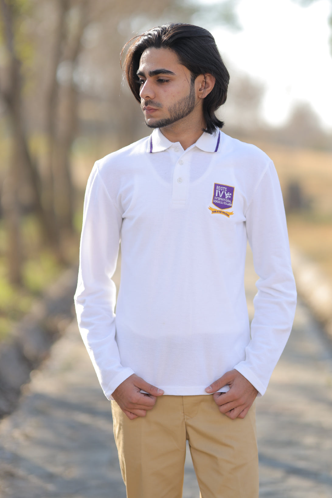 POLO SHIRT WHITE LOGO ROOTS IVY F/S