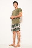 MEN PJ NIGHT SUIT WITH  SHORT GREEN