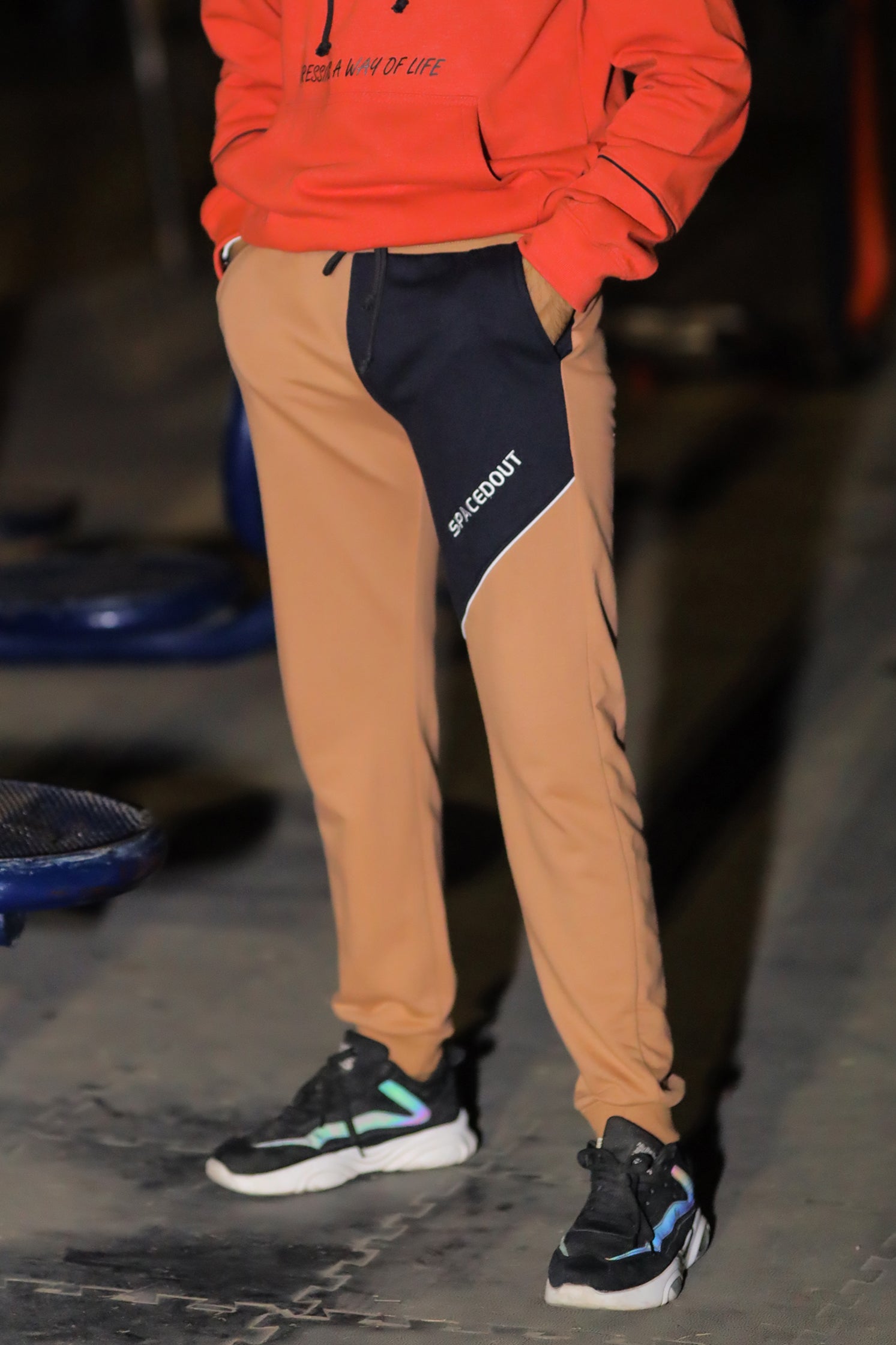 MEN'S TERRY COLOR BLOCK TROUSER WITH EMB