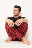 MEN'S PJ NIGHT SUIT BLACK/RED