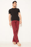 MEN'S PJ NIGHT SUIT BLACK/RED