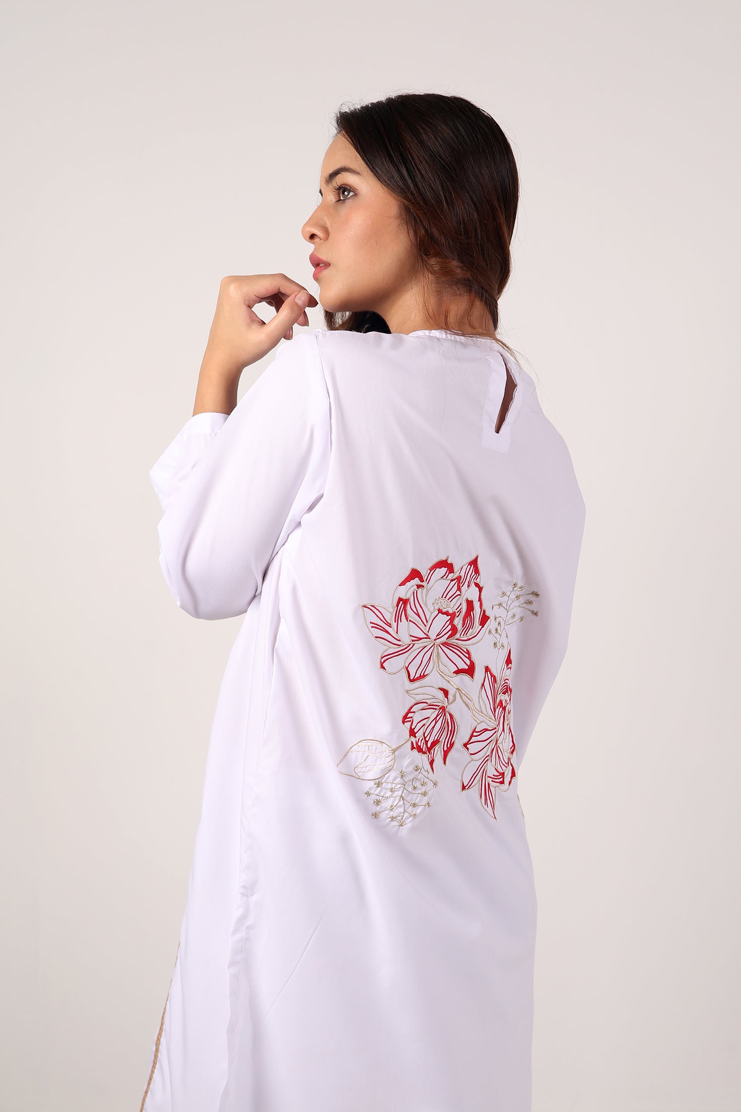 White Embroided Shirt With Trouser