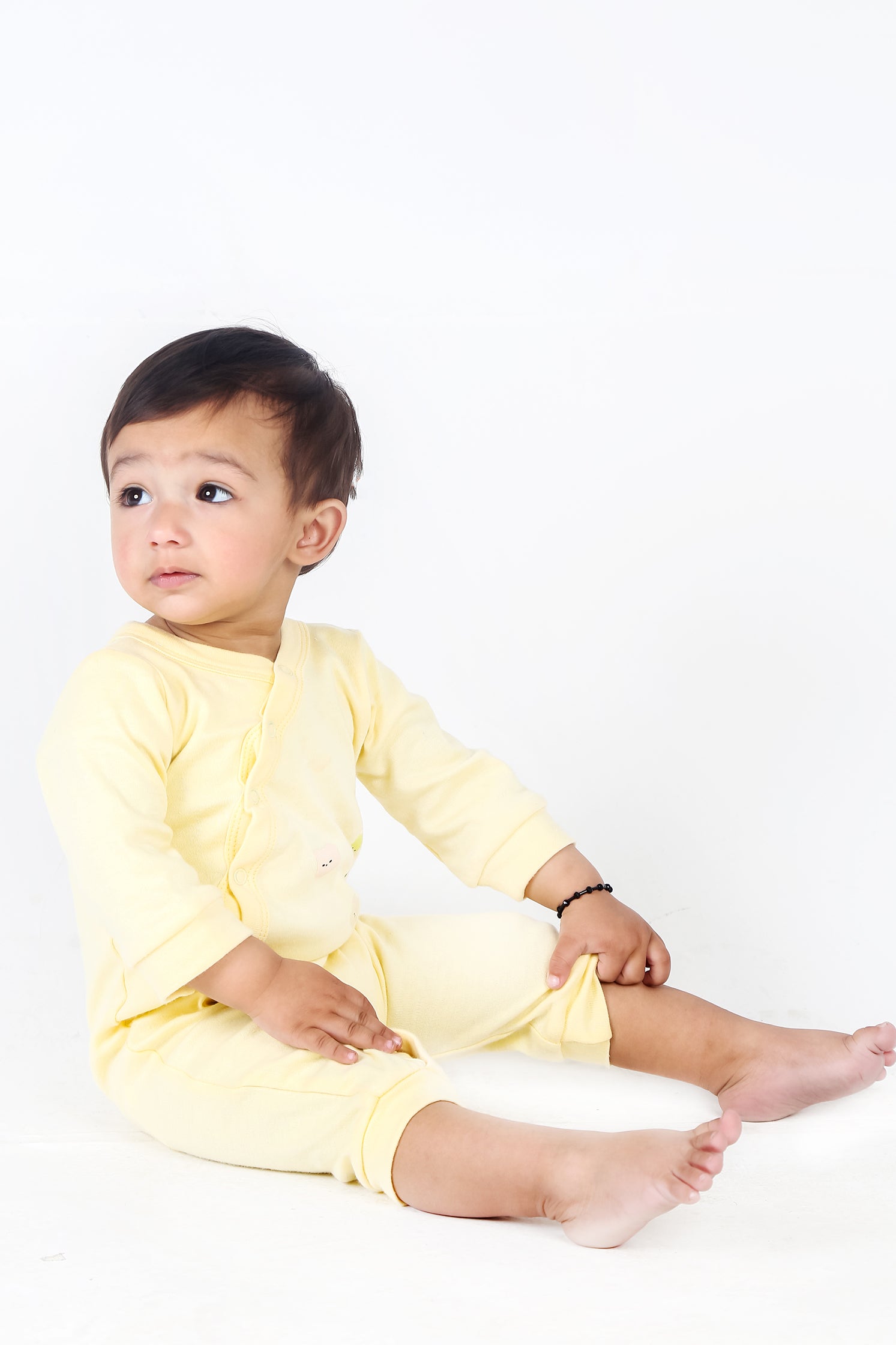KIDS ROMPER YELLOW FRONT PRINT