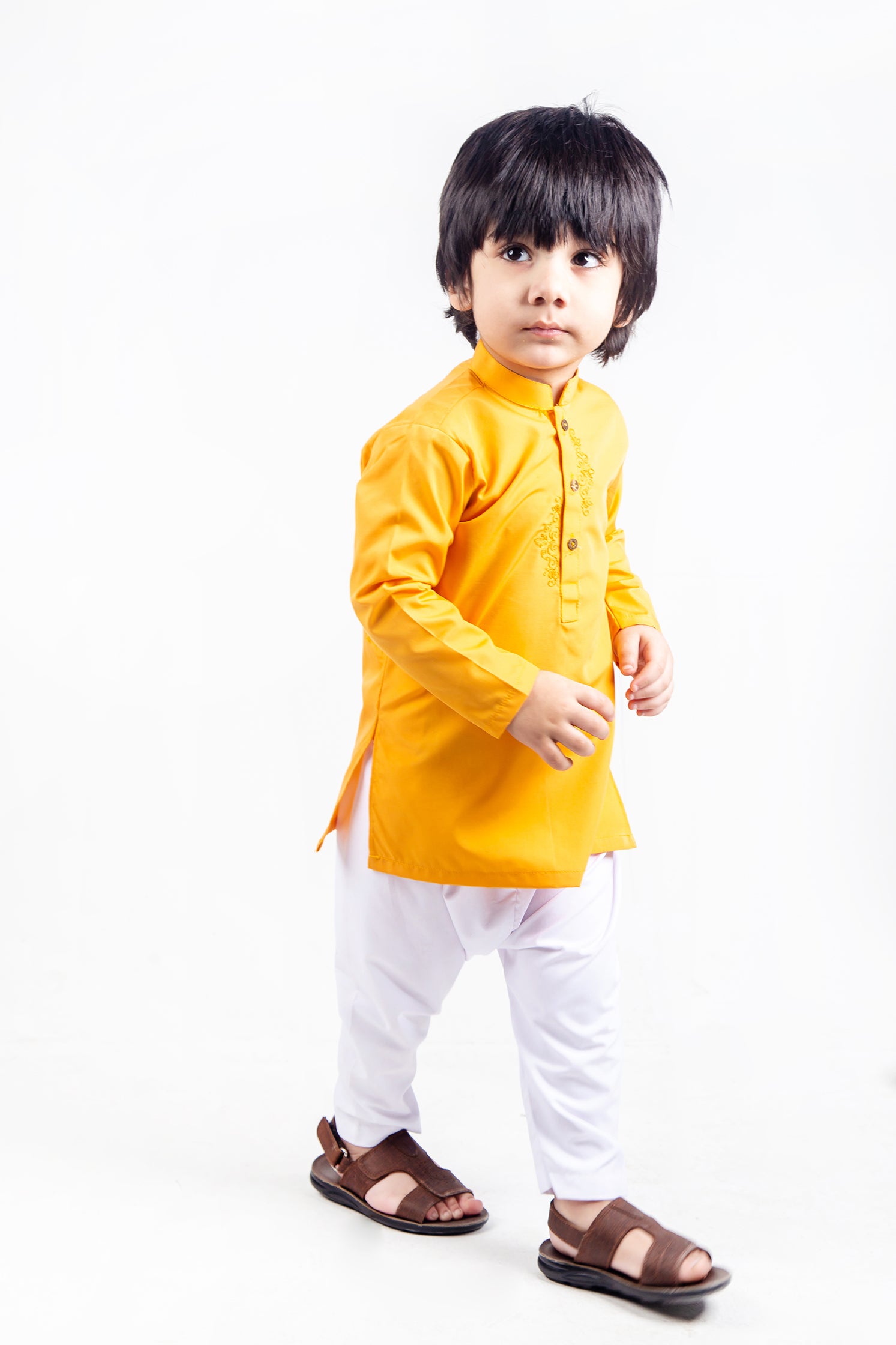 KID'S SHALWAR KAMEEZ YELLOW WITH EMB