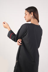 Charcoal Embroided Shirt With Trouser