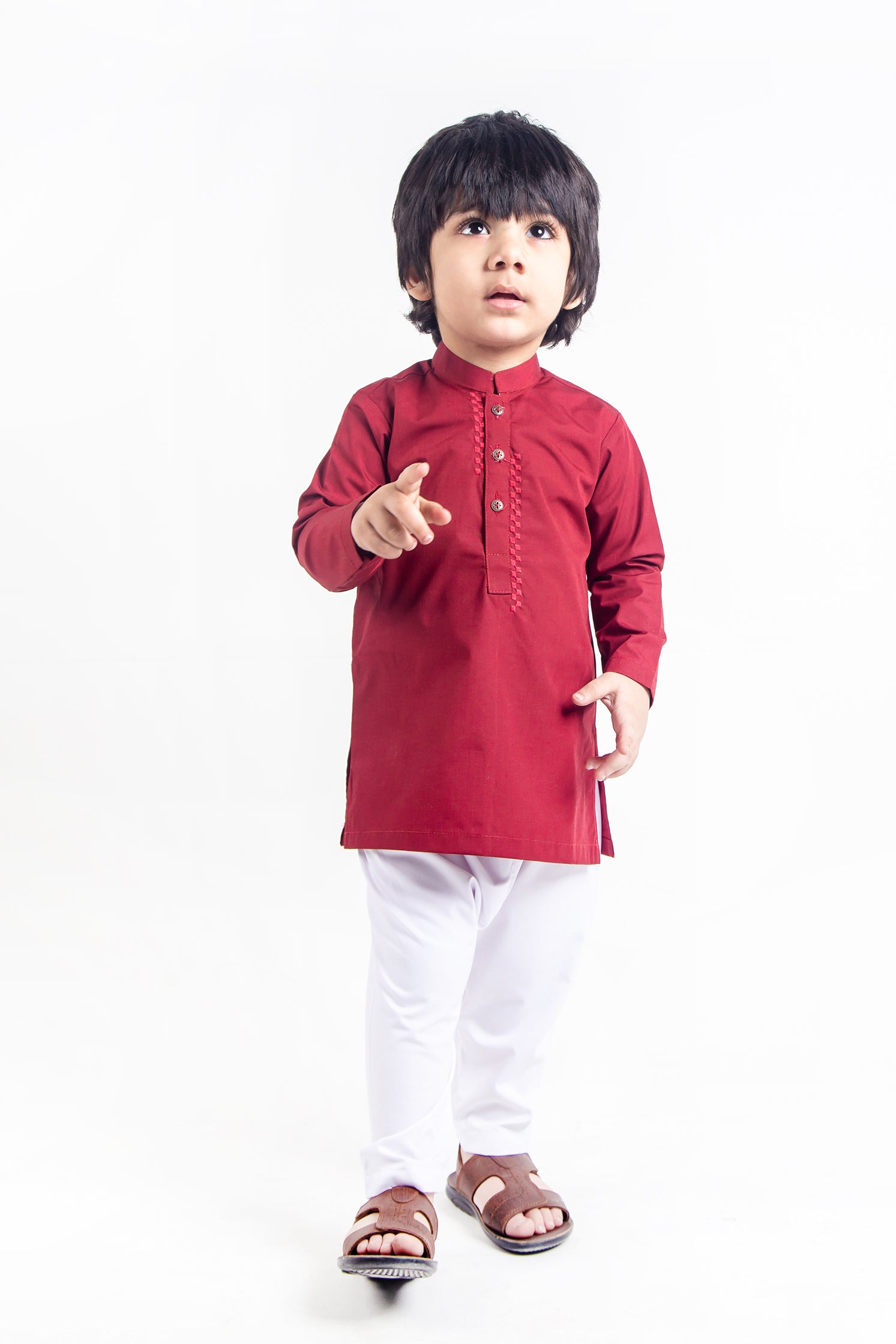 KID'S SHALWAR KAMEEZ MAROON WITH EMB