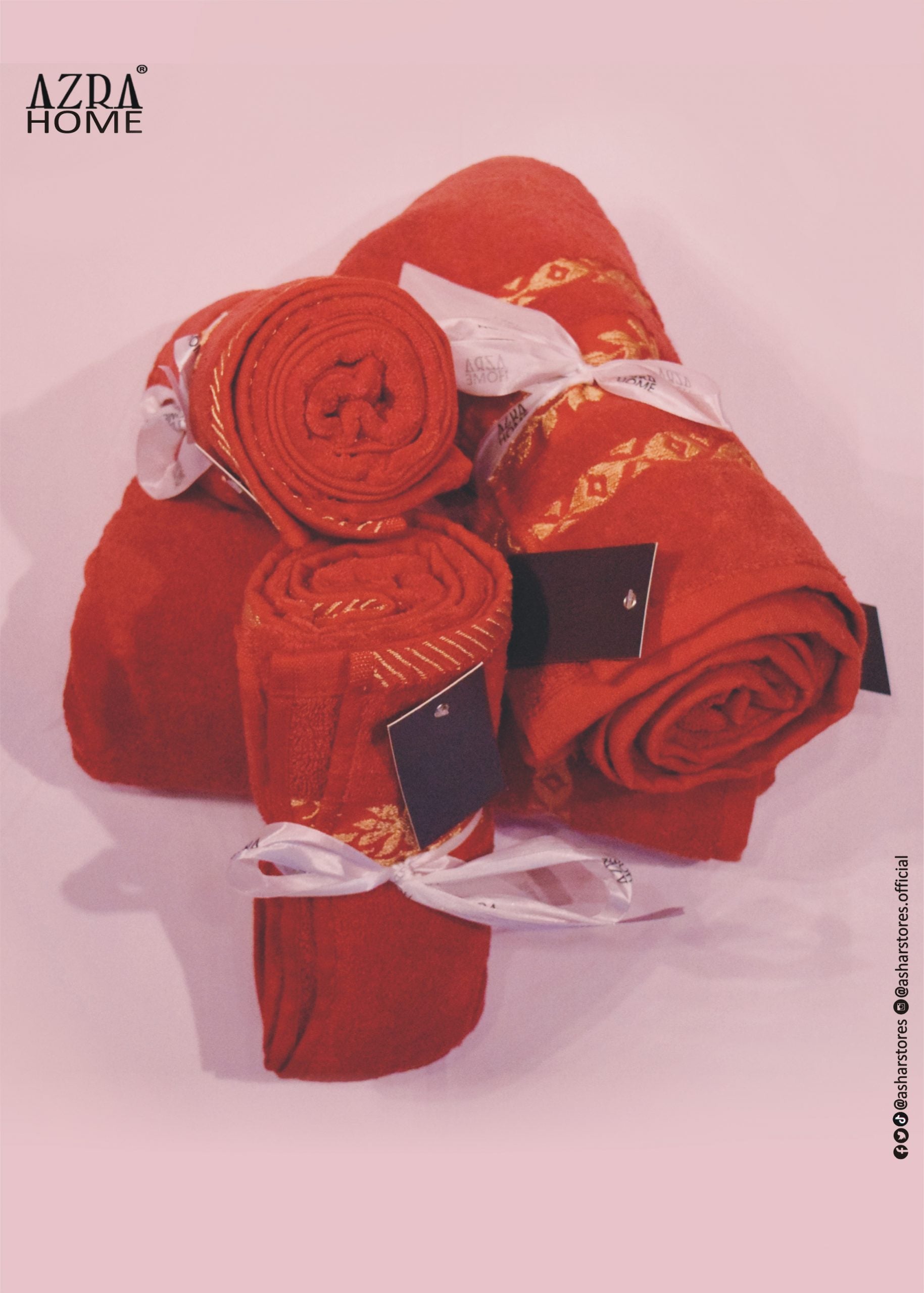 LUXURY BATH TOWEL-RED COLOR 100% COTTON