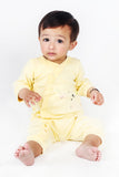 KIDS ROMPER YELLOW FRONT PRINT