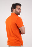 MEN POLO BURNT ORANGE FRONT EMB