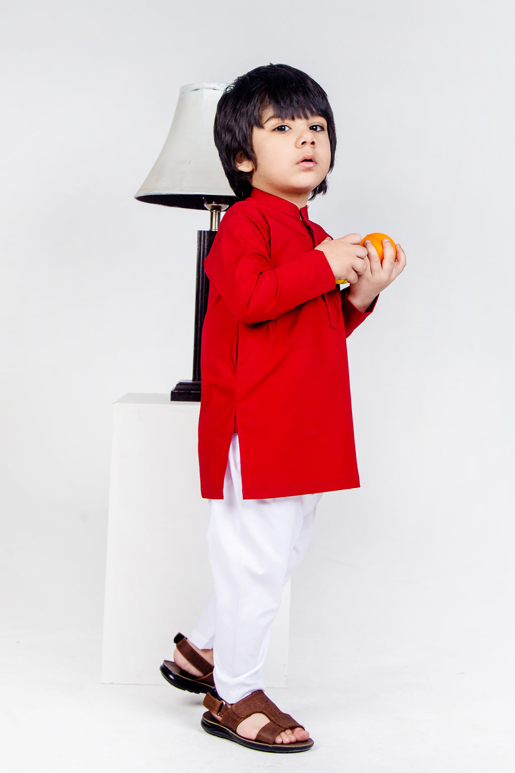 KID'S SHALWAR KAMEEZ RED WITH POCKET
