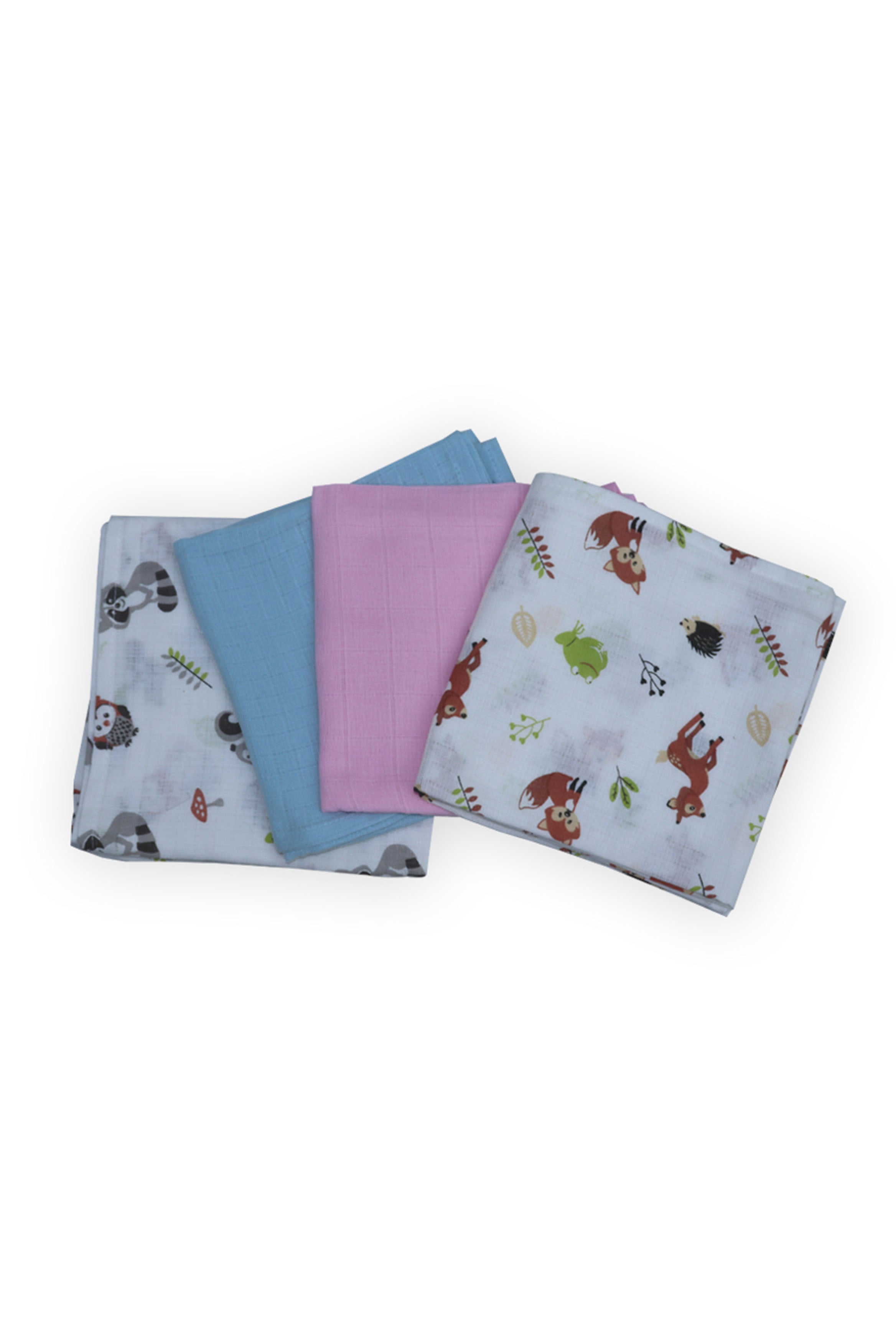 ESSENTIALS ORGANIC MUSLIN SWADDLE BLANKET PACK OF 4