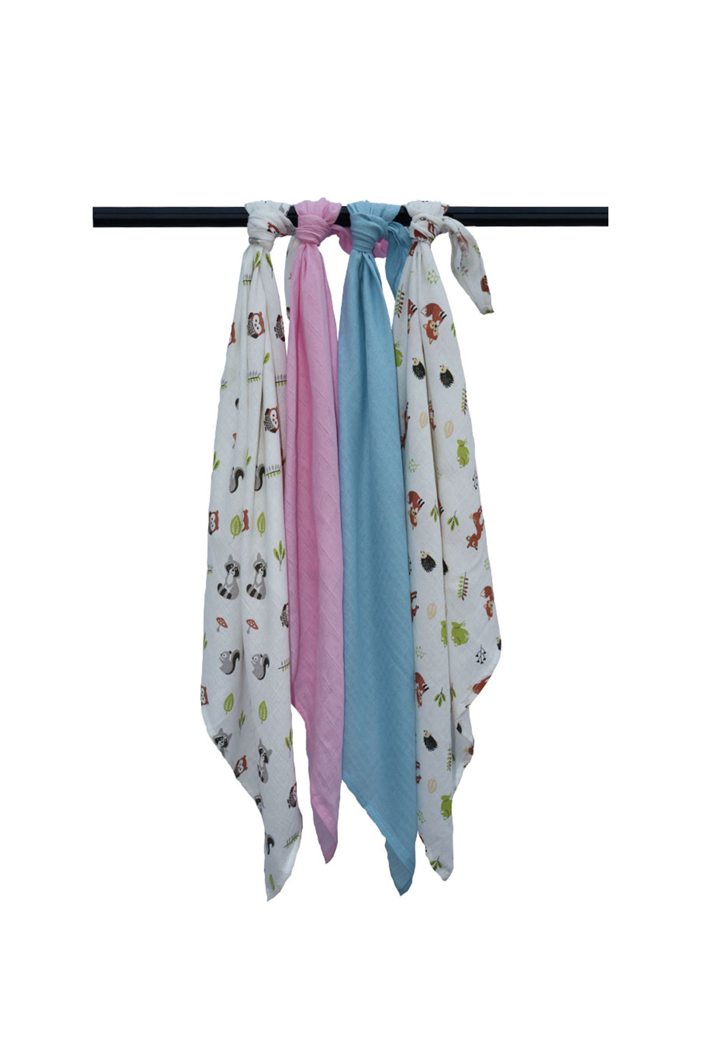 ESSENTIALS ORGANIC MUSLIN SWADDLE BLANKET PACK OF 4